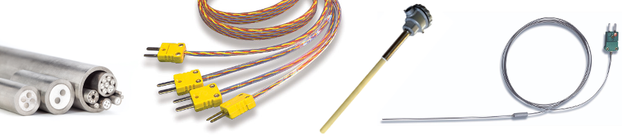 Selection of industrial thermocouples and temperature probes