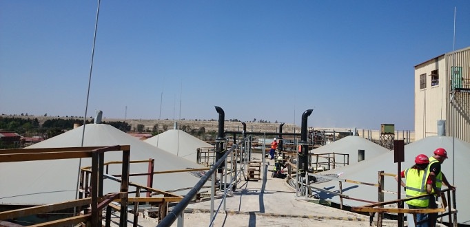 Sattler membrane digester roofs at Harmony Gold Steyn 1
