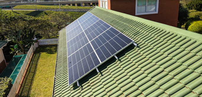 Rooftop solar panels on a Mount Edgecombe residence