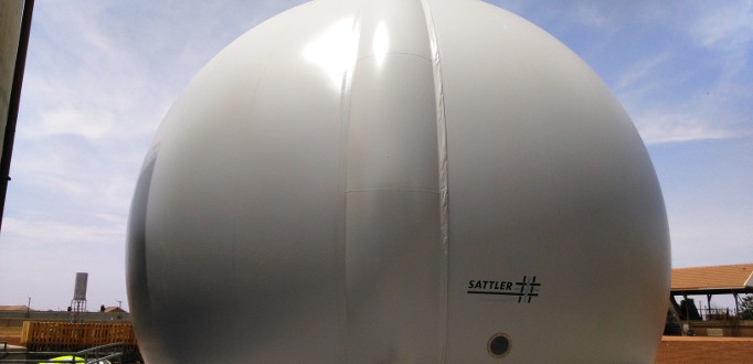 Double-membrane gas holder installation at Welgedacht wastewater treatment works